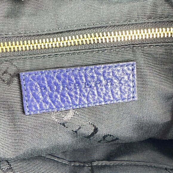 BURBERRY Royal Blue Orchard Bowling Grained Leather Satchel Shoulder Bag - Picture 9 of 16